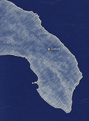 Il Salento da Lecce a Santa Maria di Leuca, disegnato a matita