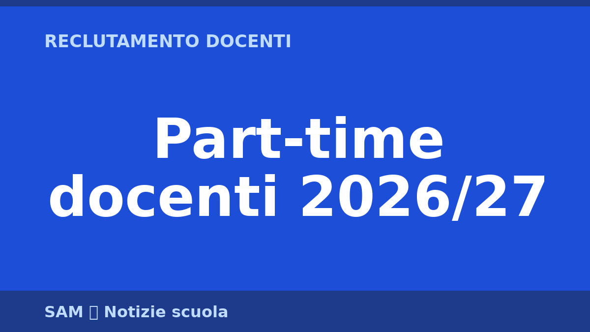 Part-time docenti 2026/27